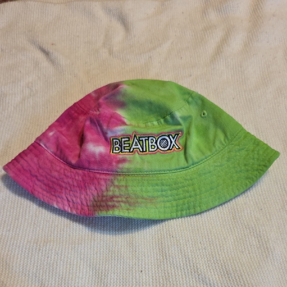 BEATBOX Tie-Dye Bucket Hat in Pink & Lime Green Brand New Without Tags